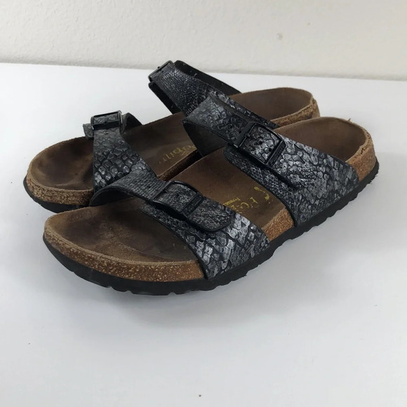 Papillio Birkenstock Sandal Women’s Snakeskin Embossed Adjustable Straps - Picture 2 of 15